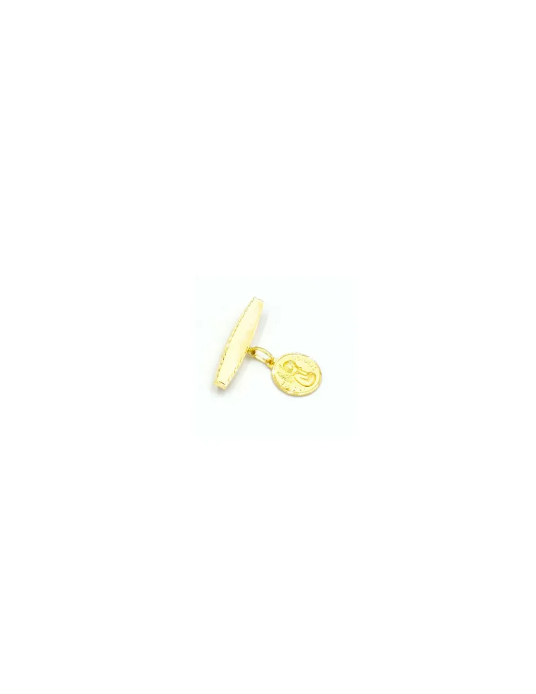 Clearance Alfiler para bebé con medalla ángel yo te cuido oro 18k Más Joyas