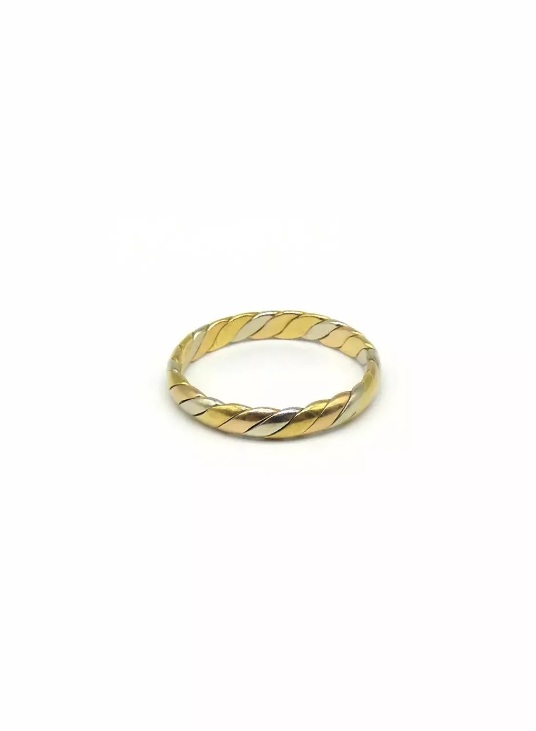 Fashion Alianza trenzada oro tricolor 18k - T.27 Alianzas De Oro | Anillos De Oro