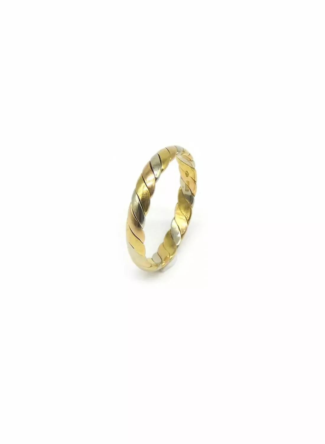 Fashion Alianza trenzada oro tricolor 18k - T.27 Alianzas De Oro | Anillos De Oro