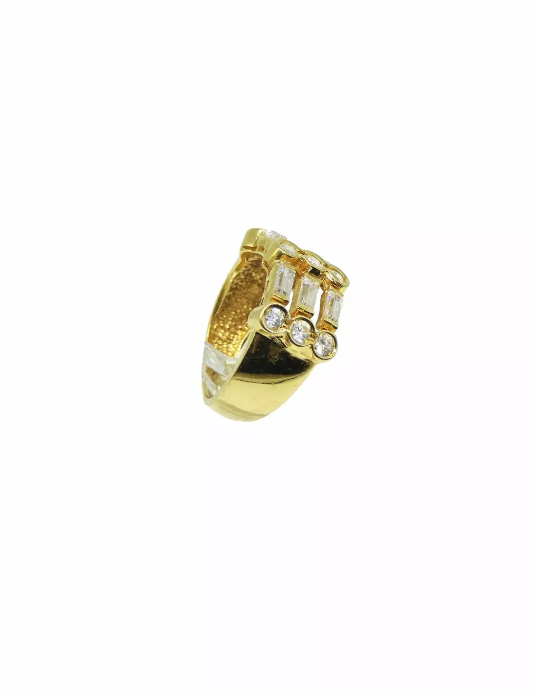 Store Anillo 3 filas circonitas oro 18k - T.12 Anillos De Oro | Anillos