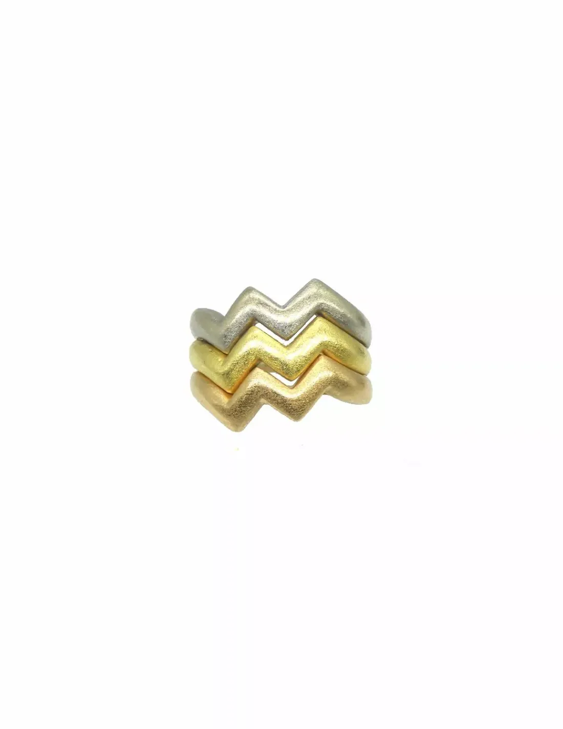 Hot Anillo 3 oros forma zig zag oro 18k - T.13 Anillos De Oro | Anillos