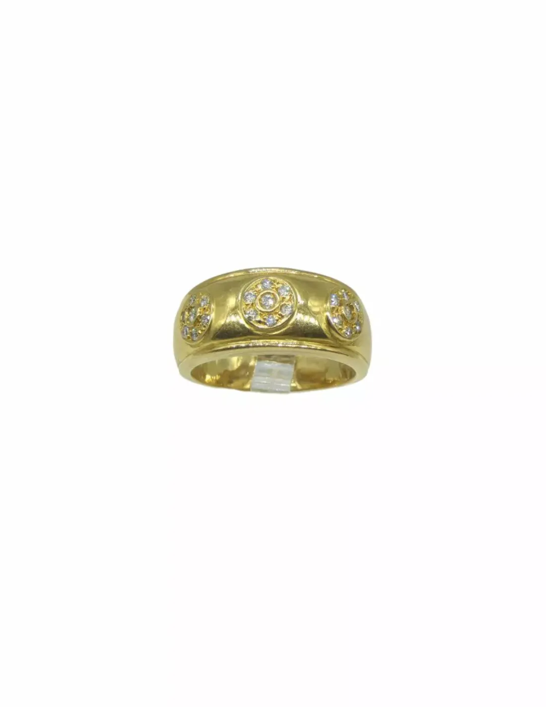 Flash Sale Anillo ancho con círculos diamante oro 18k - T. 21 Anillos Con Brillantes | Anillos De Oro