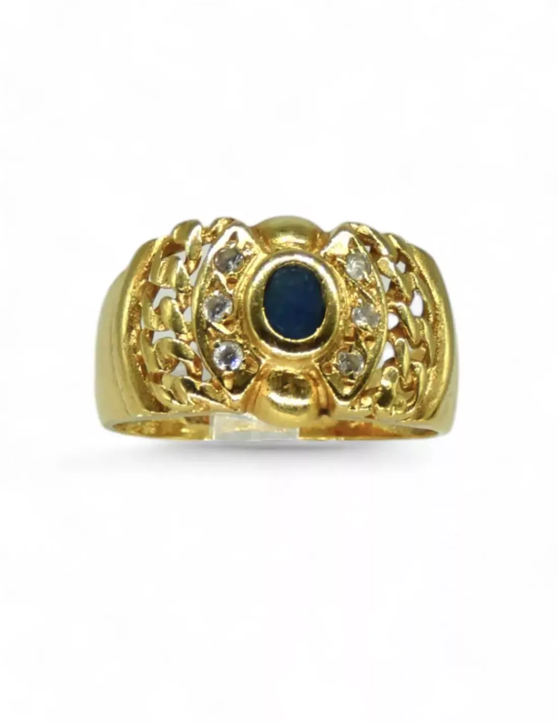 Hot Anillo calado piedra negra oval 18k Anillos De Oro | Anillos