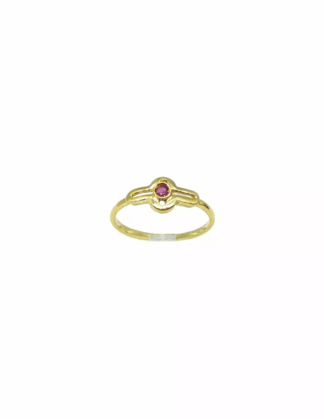 Clearance Anillo centro circonita roja oro 18k - T.12 Anillos De Oro | Anillos