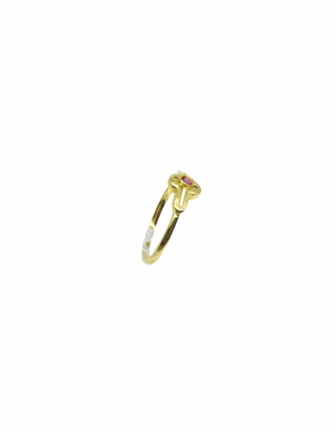 Clearance Anillo centro circonita roja oro 18k - T.12 Anillos De Oro | Anillos