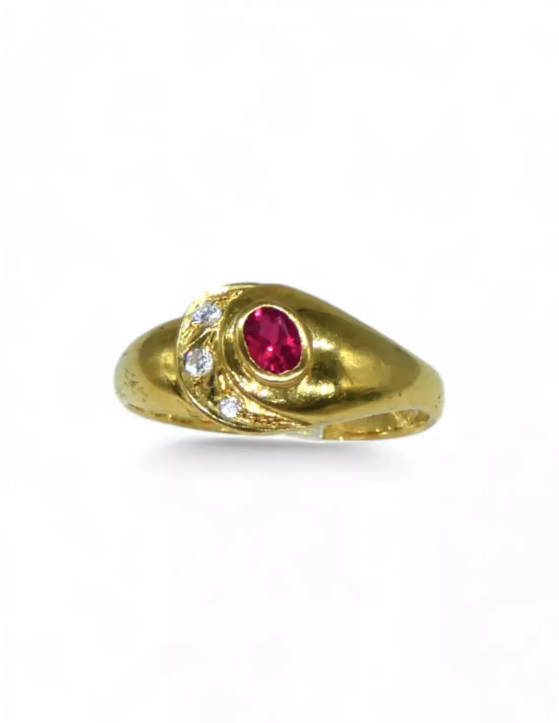 Store Anillo circonitas labrado oro 18k - T.12 Anillos De Oro | Anillos