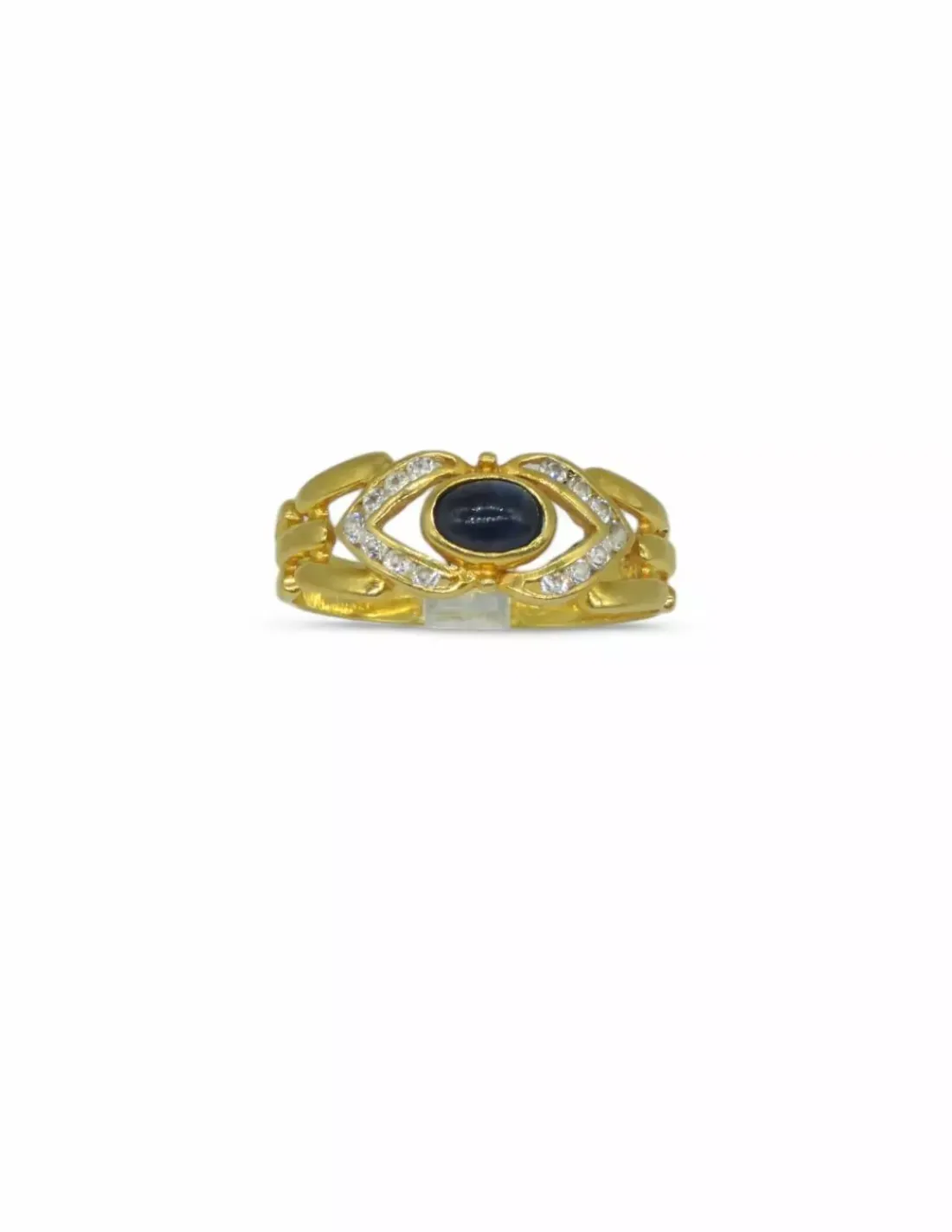 Cheap Anillo circonitas y piedra negra oro 18k - T.18 Anillos De Oro | Anillos