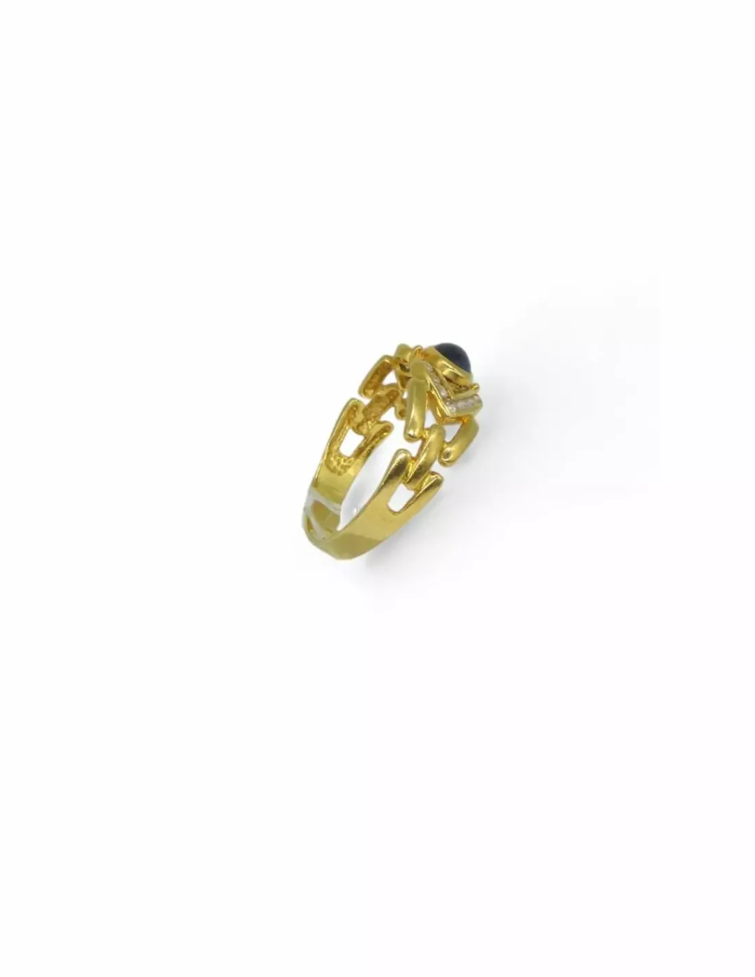 Cheap Anillo circonitas y piedra negra oro 18k - T.18 Anillos De Oro | Anillos