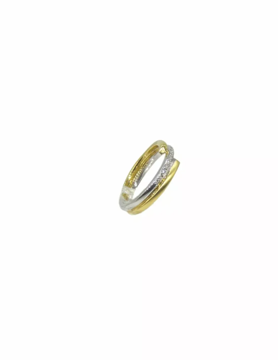 Discount Anillo cruzado con circonitas oro bicolor 18k - T.11 Anillos De Oro | Anillos