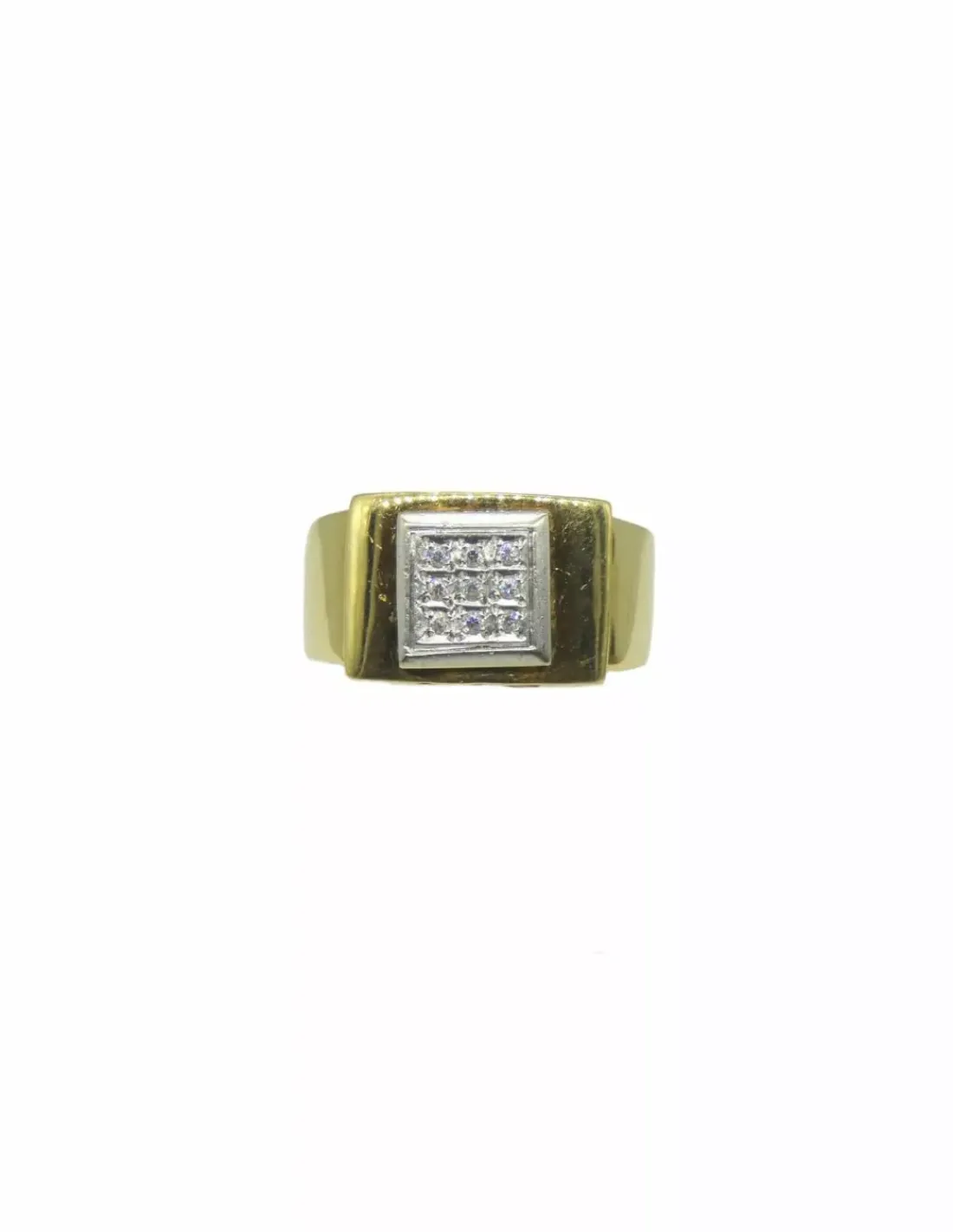 Sale Anillo cuadrado bicolor oro 18k - T.14 Anillos De Oro | Anillos