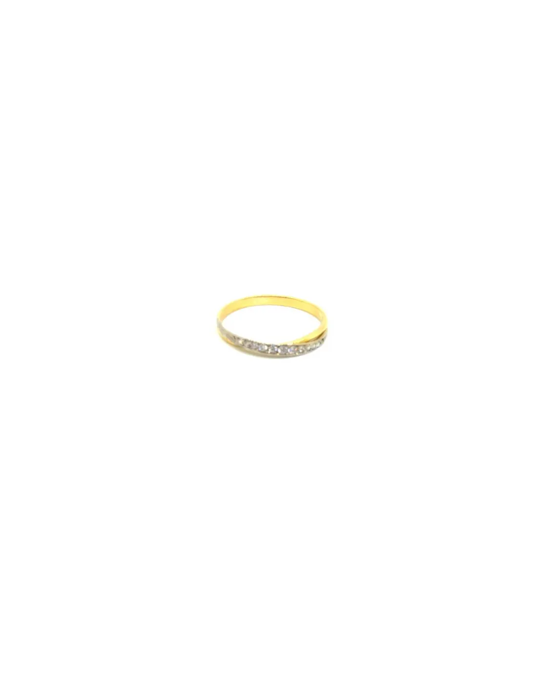 Hot Anillo doble aro superpuesto circonitas oro 18k Anillos De Oro | Anillos