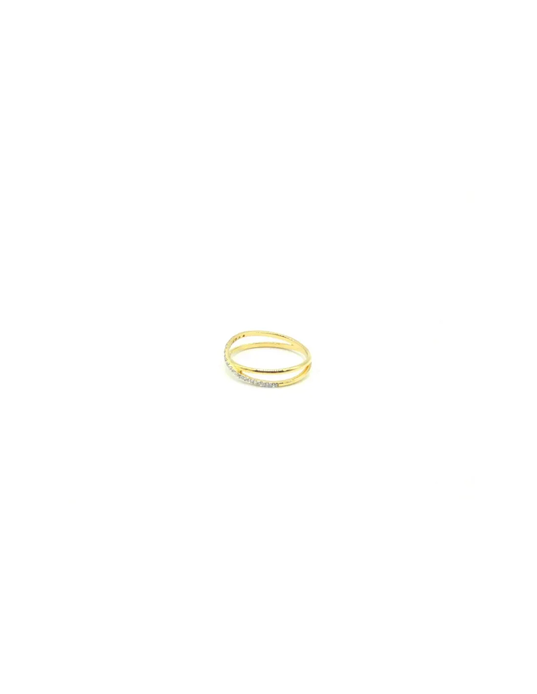 Online Anillo dos aros cruzados con circonitas oro 18k Anillos De Oro | Anillos