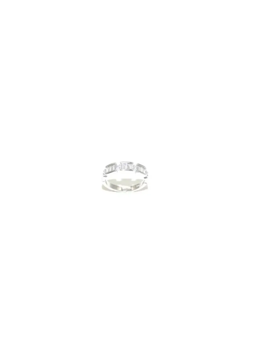 Cheap Anillo en tres monturas circonitas baguette plata Anillos De Plata | Anillos