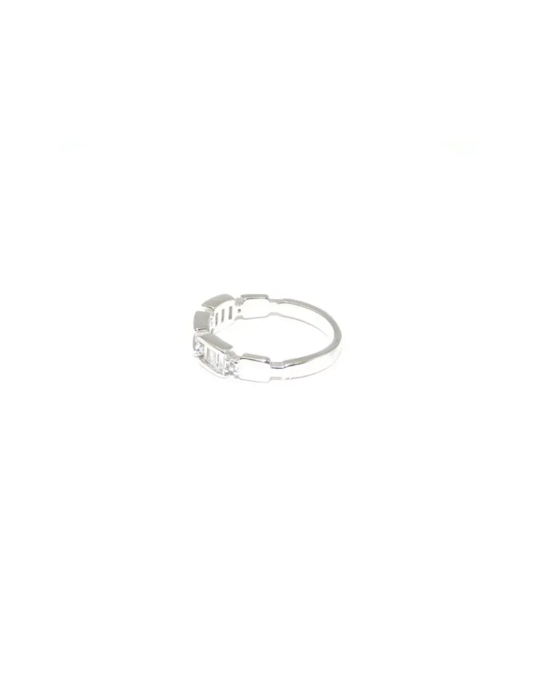 Cheap Anillo en tres monturas circonitas baguette plata Anillos De Plata | Anillos