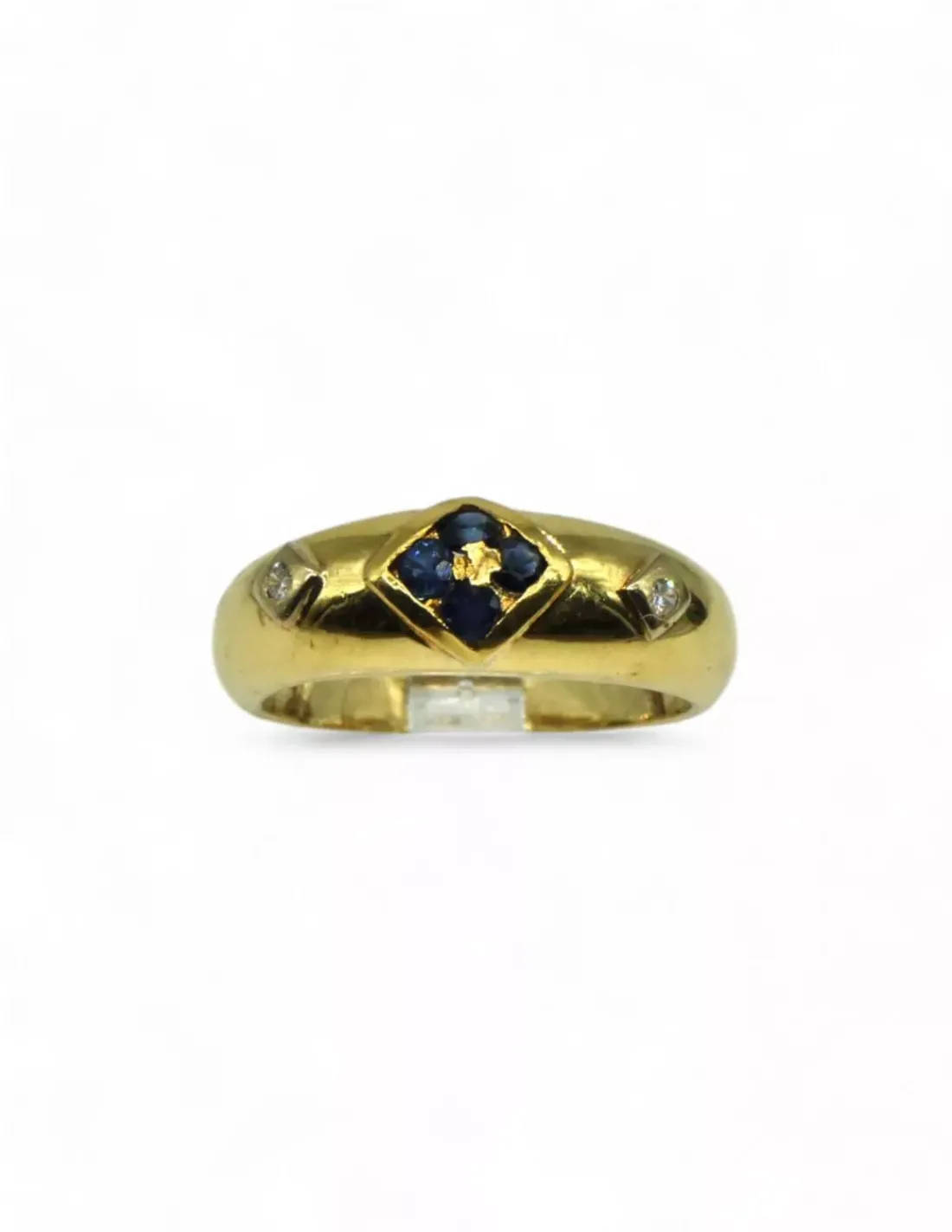 Discount Anillo flor de circonitas azules oro 18k - T.13 Anillos De Oro | Anillos