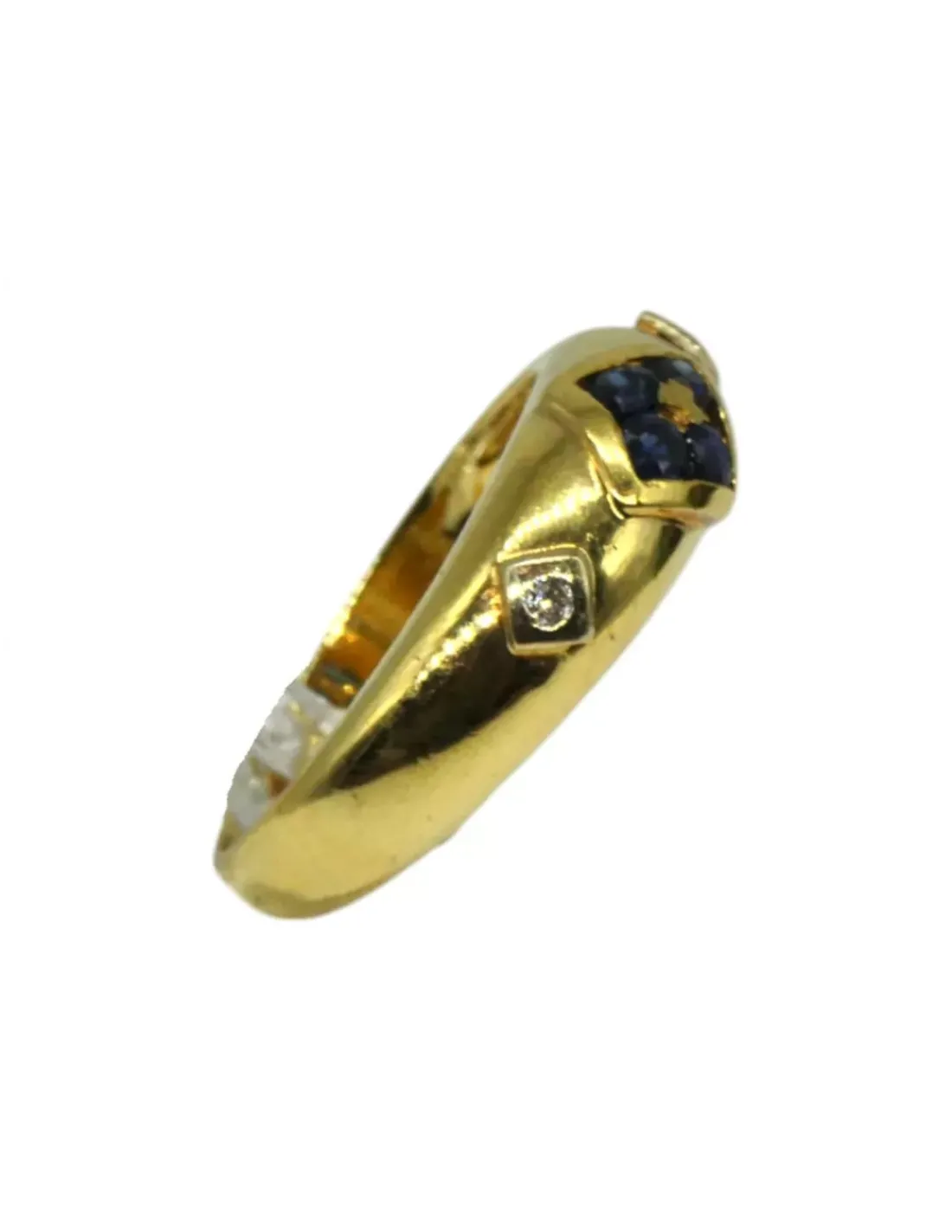Discount Anillo flor de circonitas azules oro 18k - T.13 Anillos De Oro | Anillos