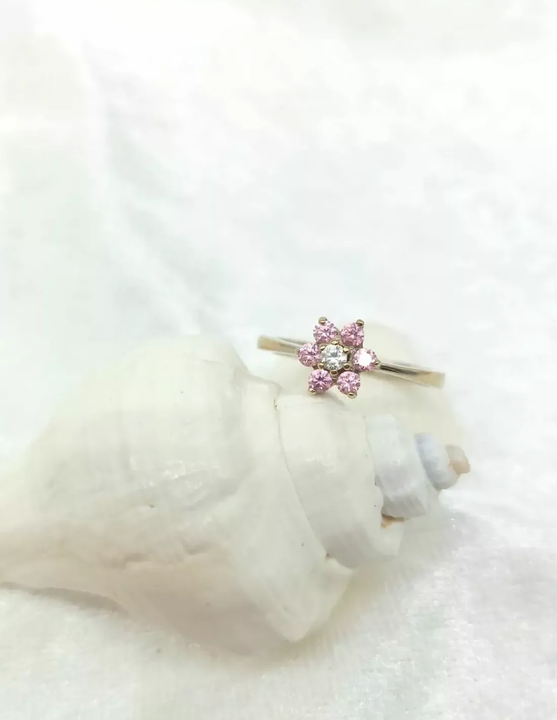 Sale Anillo flor rosa oro 18k - T.15 Anillos De Oro Blanco | Anillos De Oro