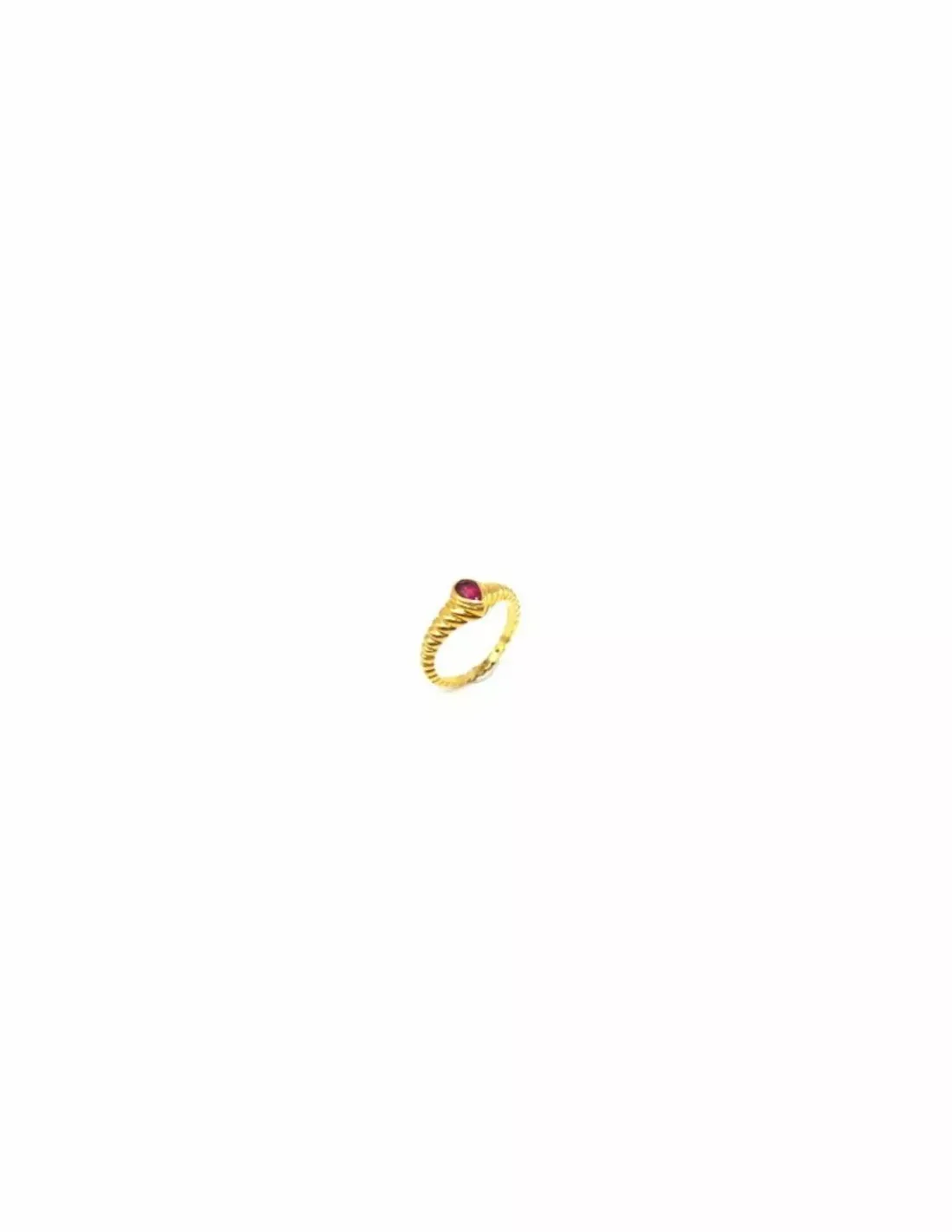 Sale Anillo gallonado con piedra roja oro 18k- T.9 Anillos De Oro | Anillos