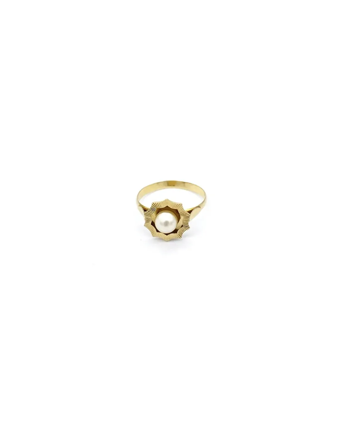 Fashion Anillo labrado y perla oro 18k - T.13 Anillos De Oro | Anillos