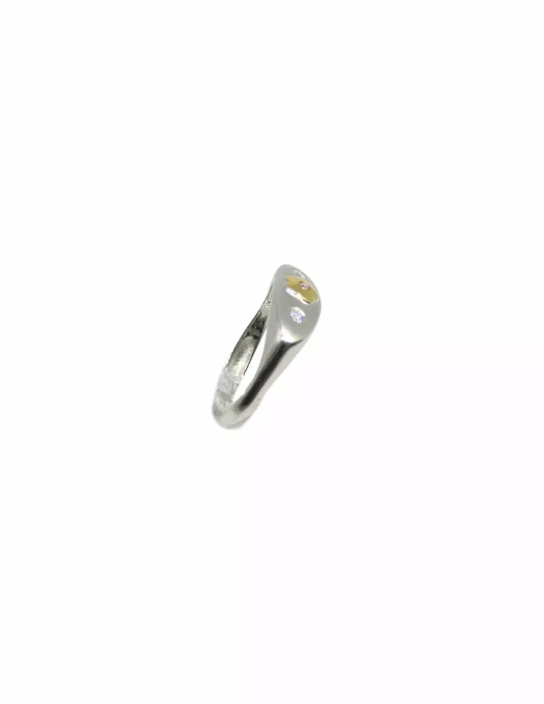 Clearance Anillo oval flor circonitas bicolor 18k -T.16 Anillos De Oro | Anillos