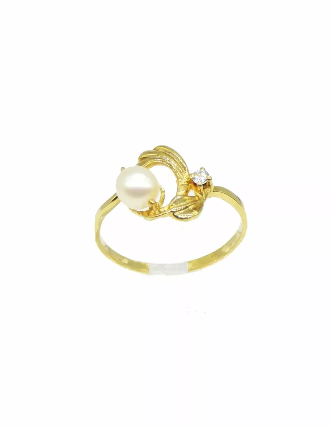 Outlet Anillo perla y circonita oro 18k - T.14 Anillos De Oro | Anillos