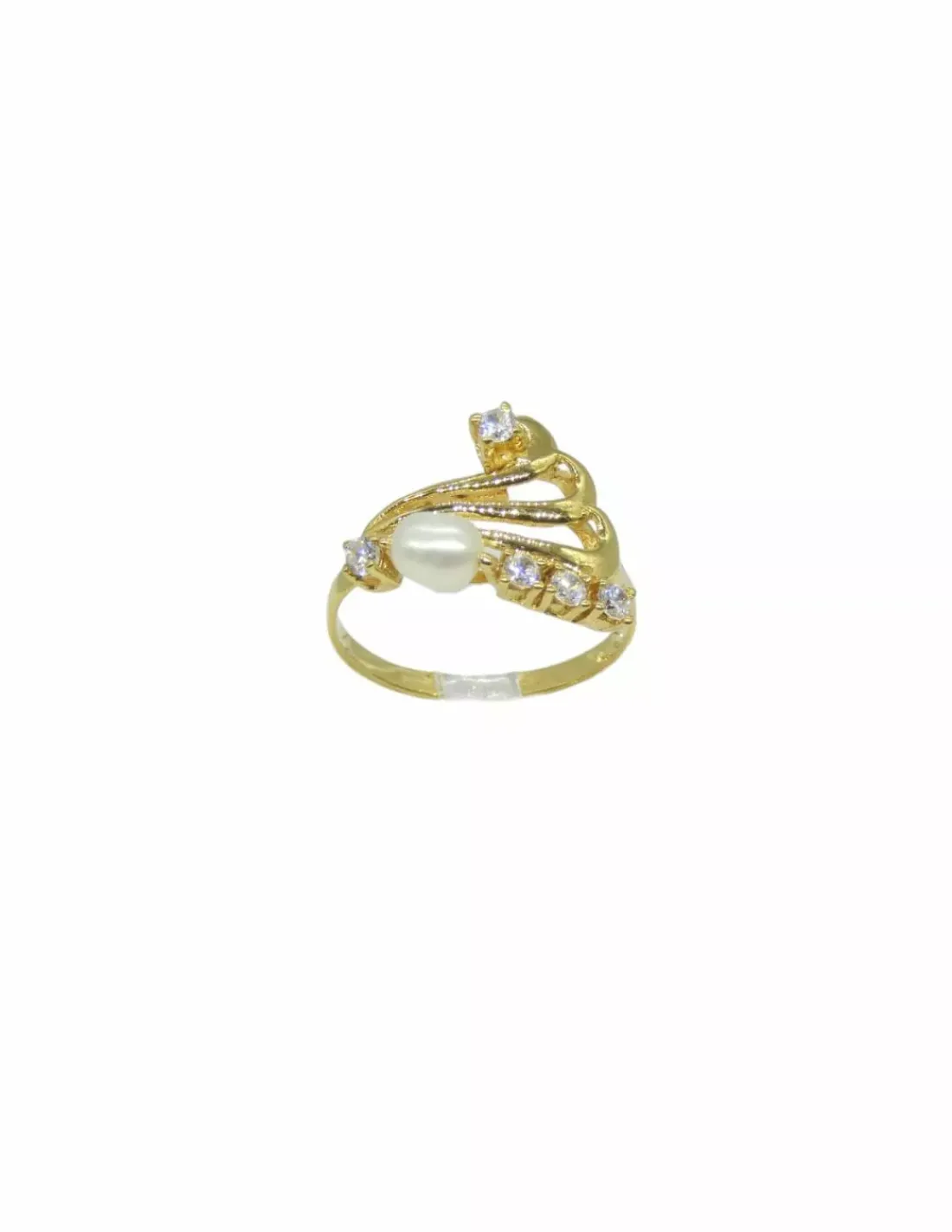 New Anillo perla y circonitas oro 18k - T.14 Anillos De Oro | Anillos