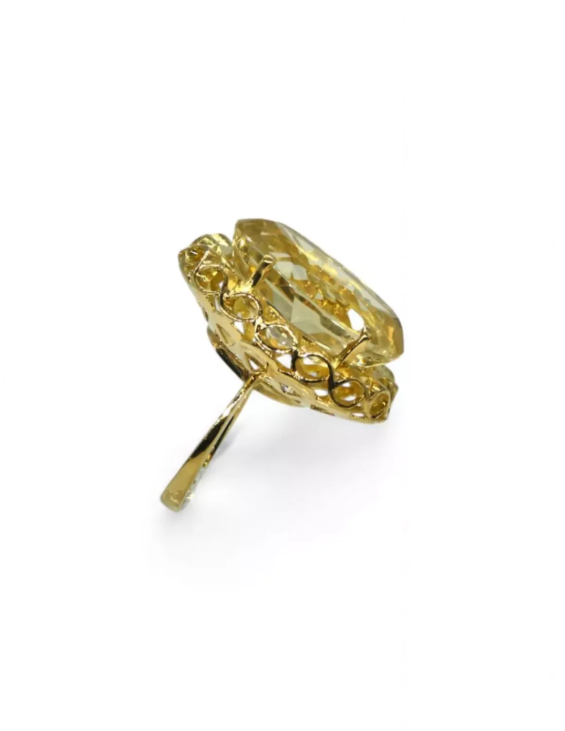 Cheap Anillo piedra oval en base calada oro 18k - T.13 Anillos De Oro | Anillos
