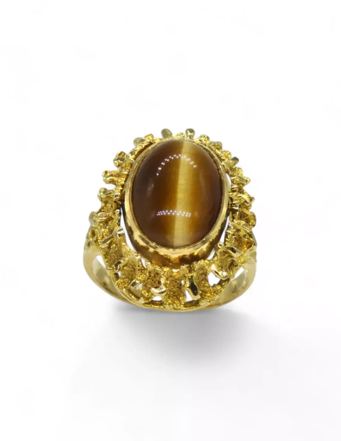 Discount Anillo piedra oval y camafeo en base calada oro 18k - T. 15 Anillos De Oro | Anillos