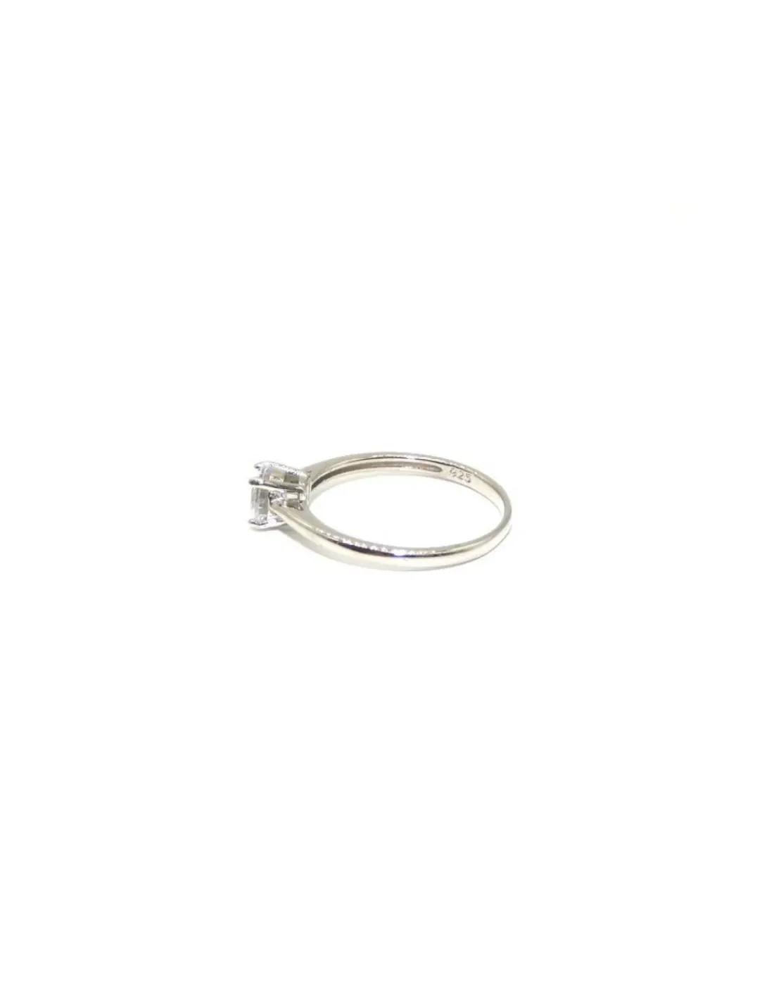 Best Anillo plata liso con circonita 6 mm redonda en 4 garras solitario - T.17 Anillos De Plata | Anillos