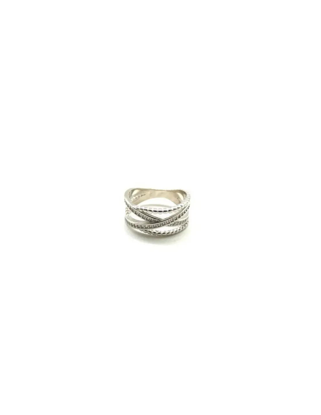 Best Anillo plata líneas cruzadas bolitas y circonitas Anillos De Plata | Anillos