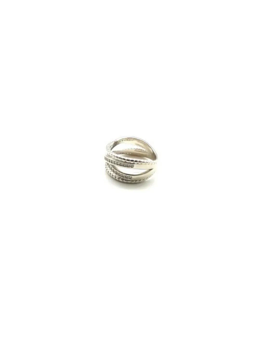 Best Anillo plata líneas cruzadas bolitas y circonitas Anillos De Plata | Anillos