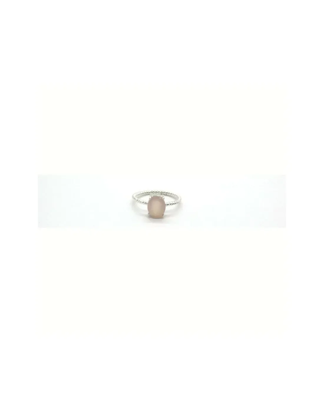 Cheap Anillo plata trenzado con piedra oval rosa en 4 garras Anillos De Plata | Anillos