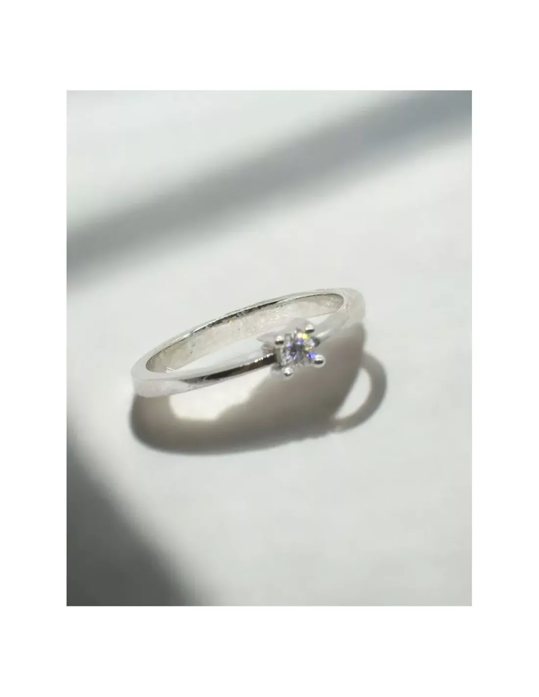 Online Anillo PLATINO 4 garras cuadrado brillante 0.09- T.12 Platino | Anillos Con Brillantes