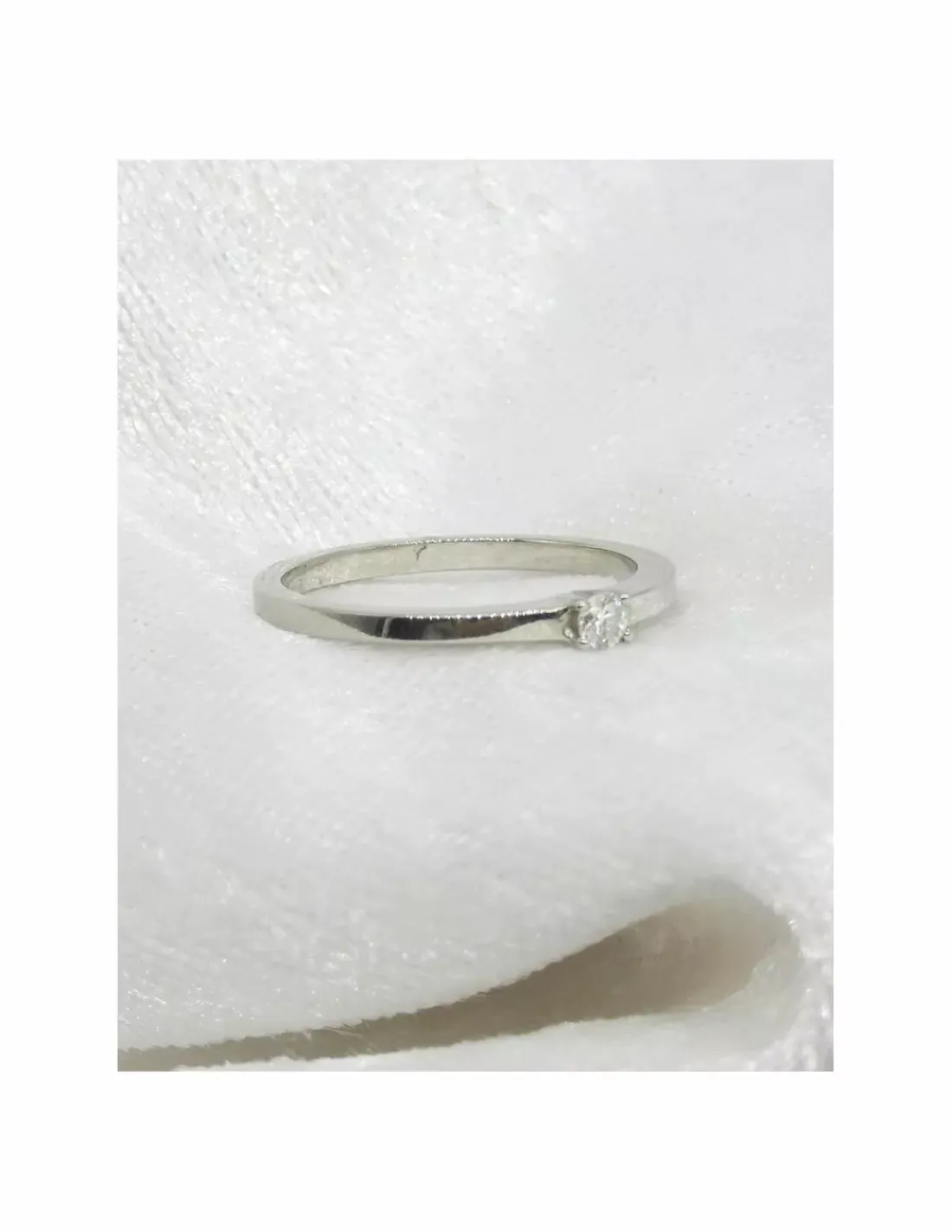 Cheap Anillo PLATINO 4 garras V diamante 0.10ct - T.14 Platino | Anillos Con Brillantes