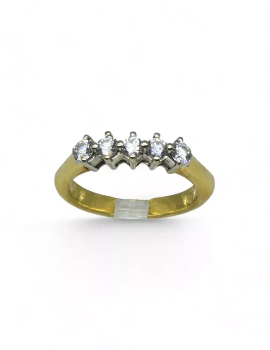 Sale Anillo quinteto en cuatro garras oro 18k - T. 16 Anillos De Oro | Anillos