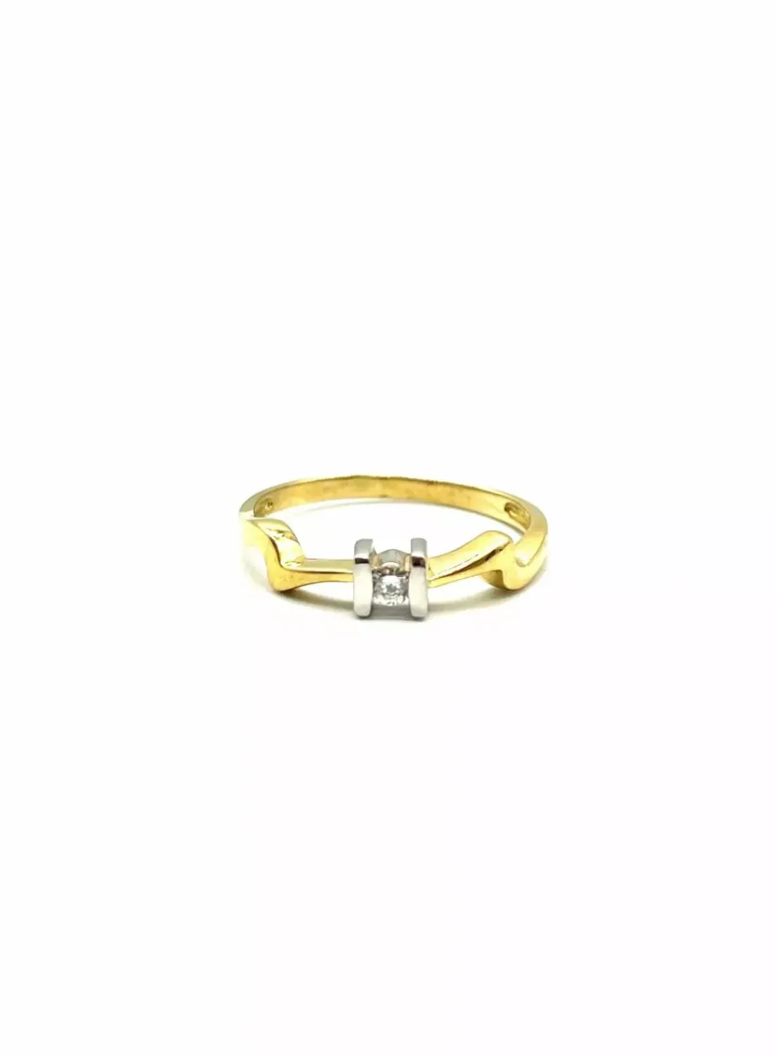 Hot Anillo rayo circonita central 18k - T.12 Anillos De Oro | Anillos