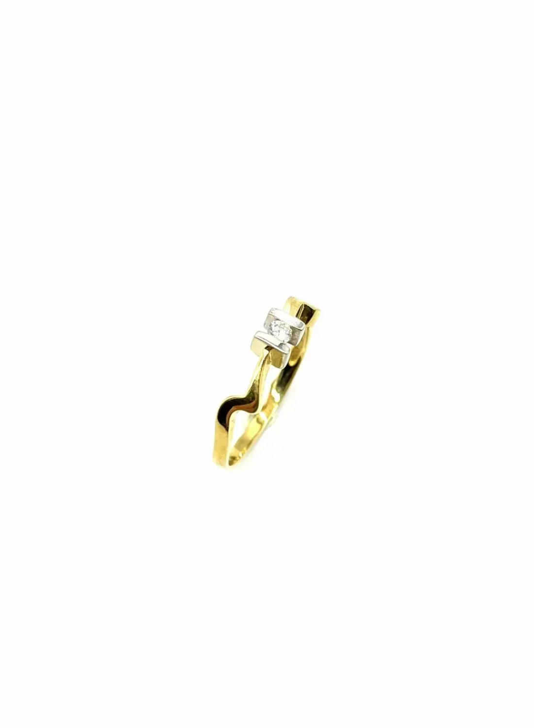 Hot Anillo rayo circonita central 18k - T.12 Anillos De Oro | Anillos