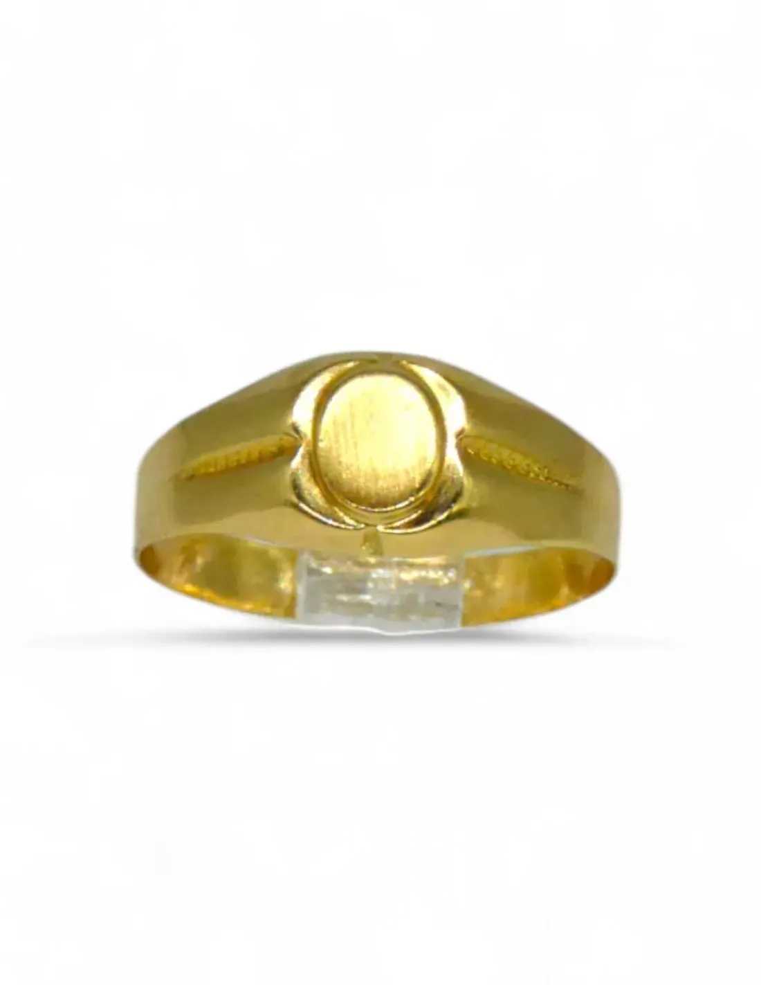 Store Anillo sello bebe ovalado líneas oro 18k - T.2 Sellos | Anillos De Oro