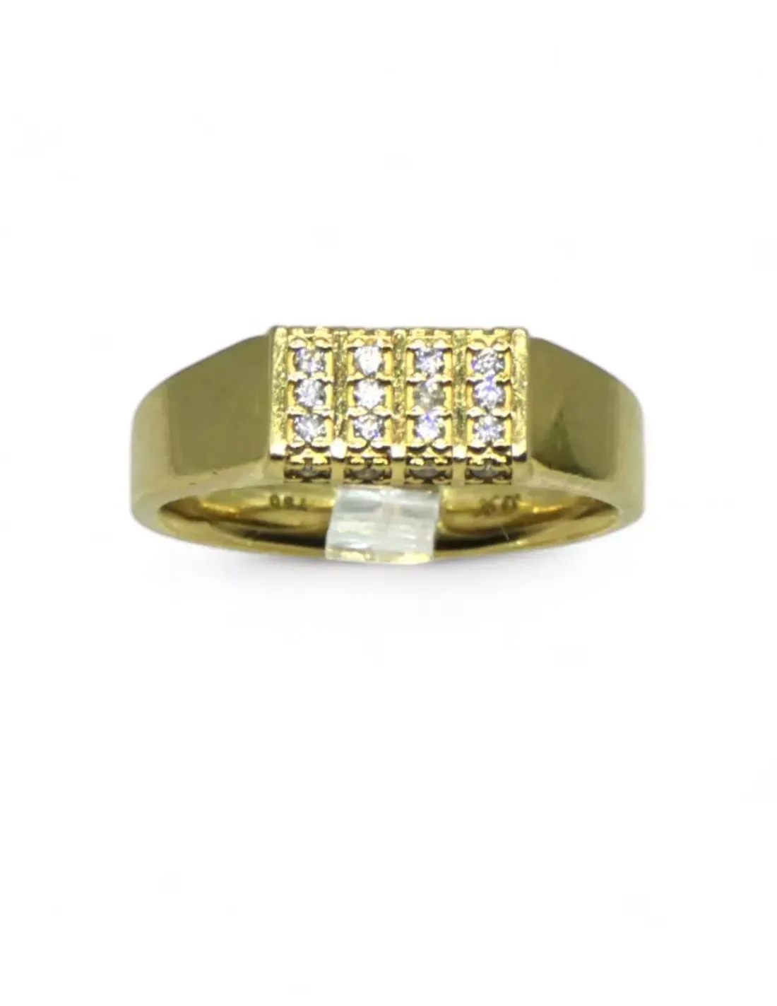 Cheap Anillo sello rectangular tres filas de diamantes oro 18k - T. 22 Anillos Con Brillantes | Sellos