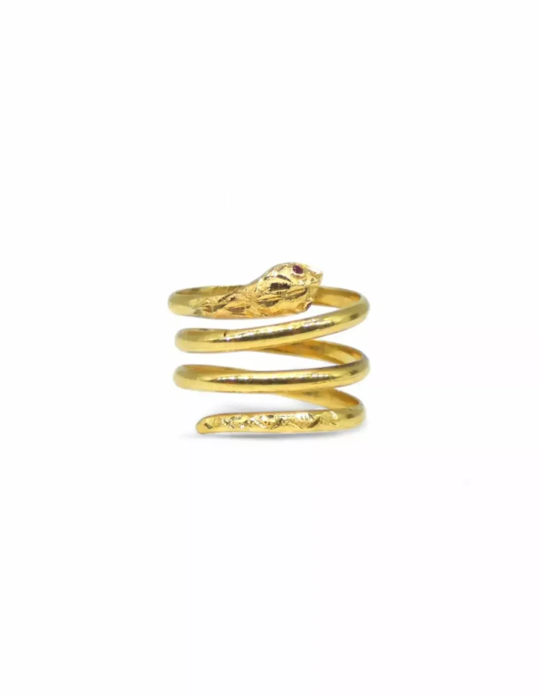 Outlet Anillo serpiente ojo rubí 18k - T.14 Anillos De Oro | Anillos