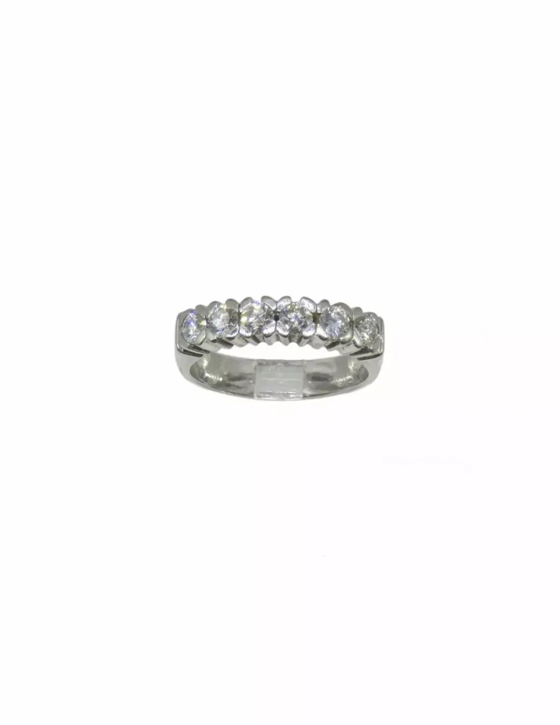 Store Anillo sexteto diamantes engarzados oro blanco 18k - T.14 Anillos Con Brillantes | Anillos De Oro Blanco