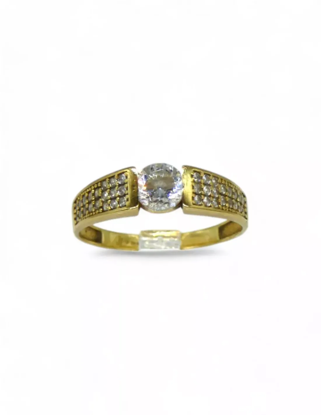 Shop Anillo solitario circonitas oro 18k - T.17 Anillos De Oro | Anillos