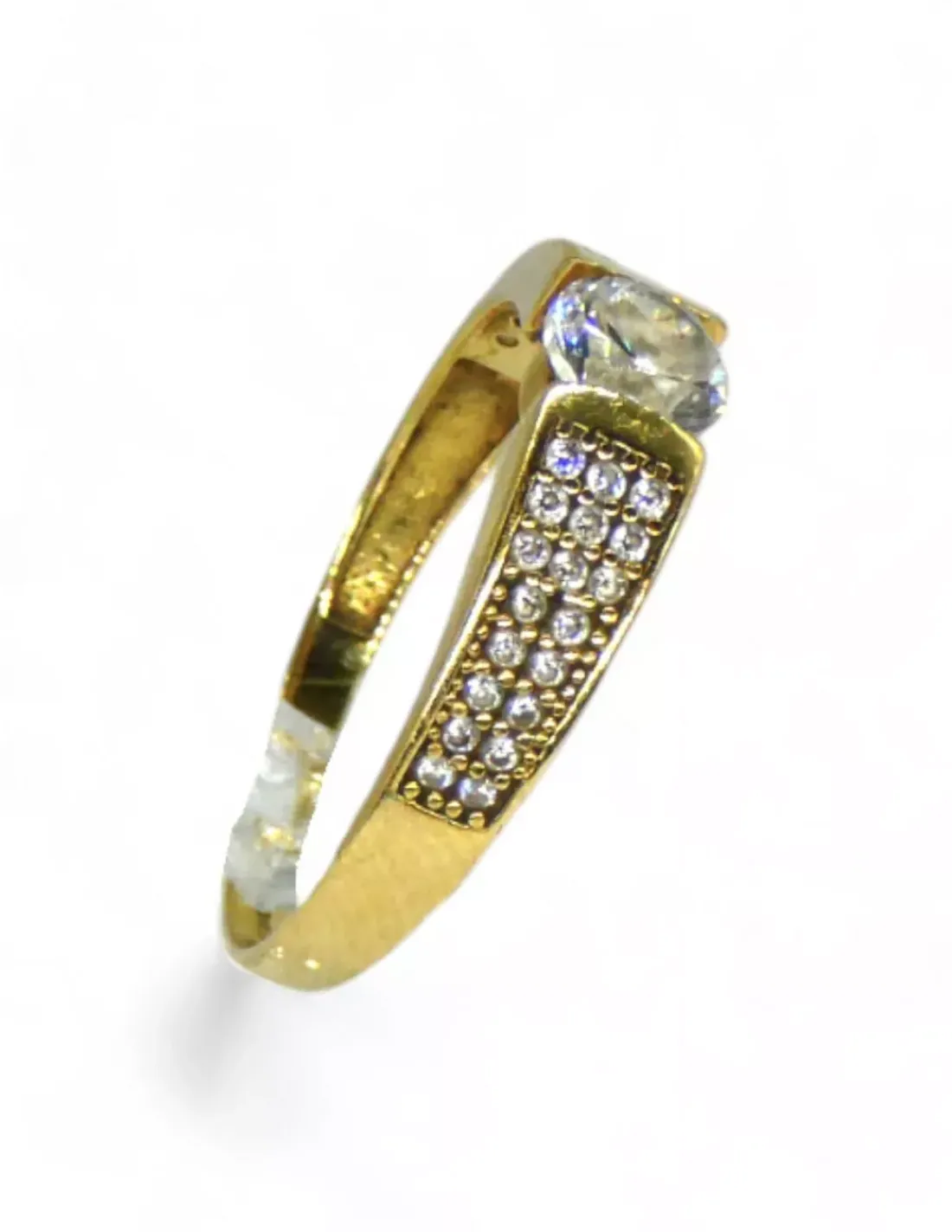 Shop Anillo solitario circonitas oro 18k - T.17 Anillos De Oro | Anillos