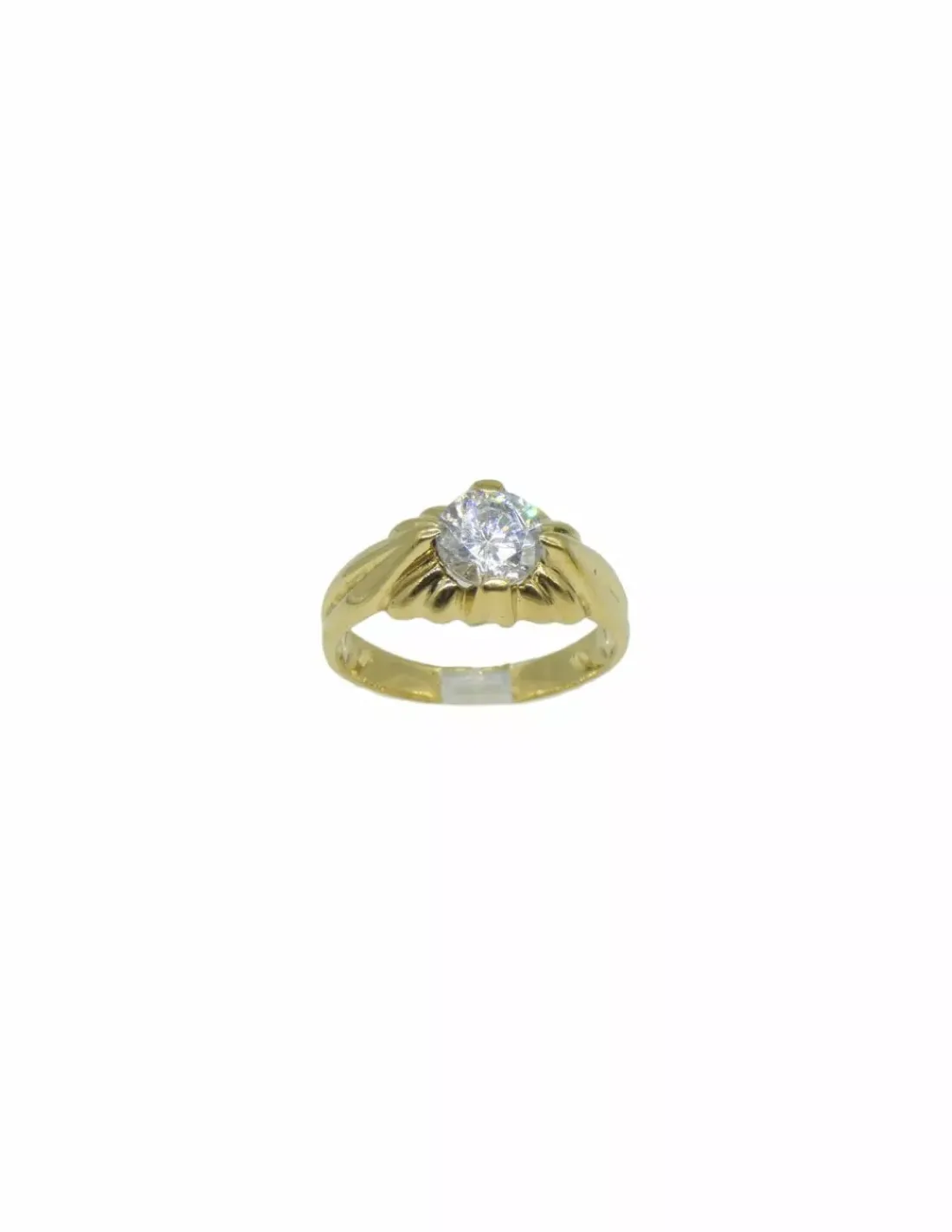 New Anillo solitario con circonita oro 18k - T.17 Anillos De Oro | Anillos