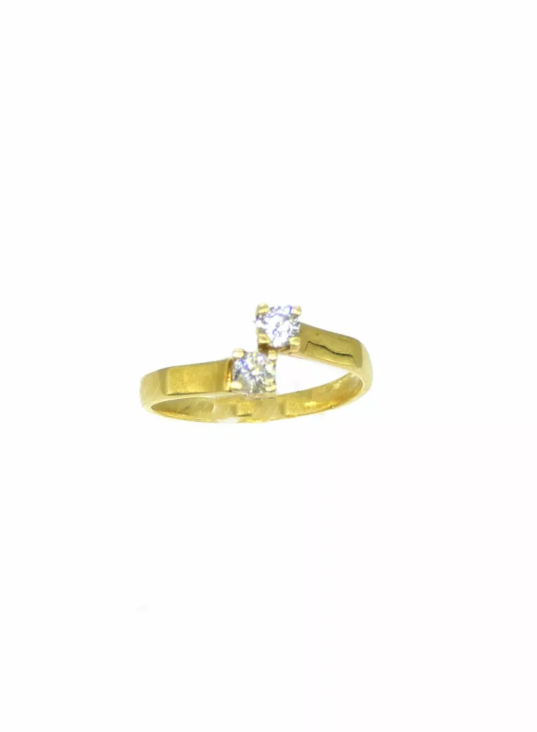 Clearance Anillo solitario con dos diamantes oro 18k - T.11 Anillos Con Brillantes | Anillos De Oro