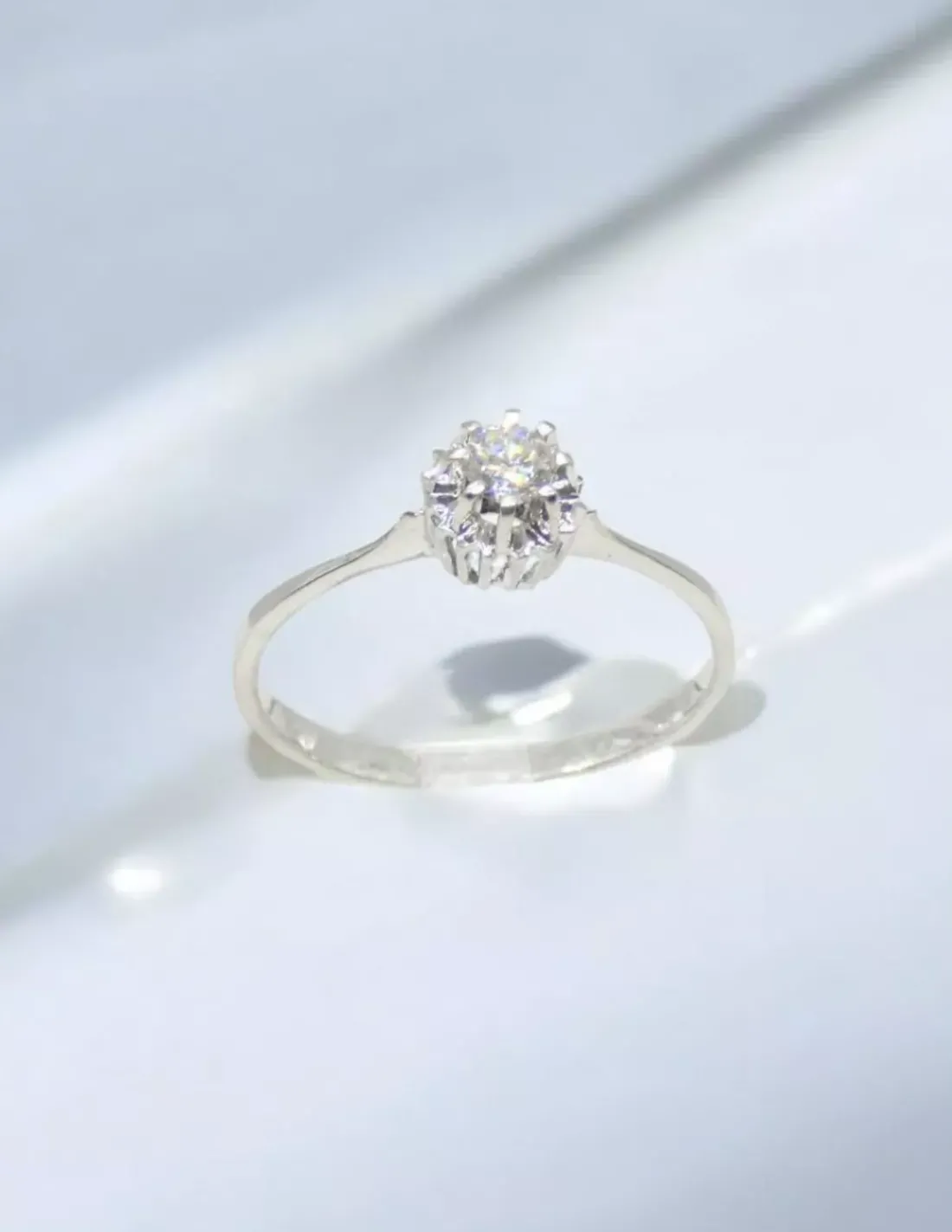 Flash Sale Anillo solitario ocho garras con diamante oro blanco 18k - T.24 Anillos De Oro Blanco | Anillos