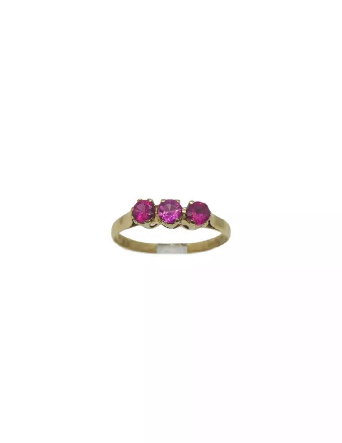 Best Anillo tres circonitas fucsia oro 18k - T.13 Anillos De Oro | Anillos