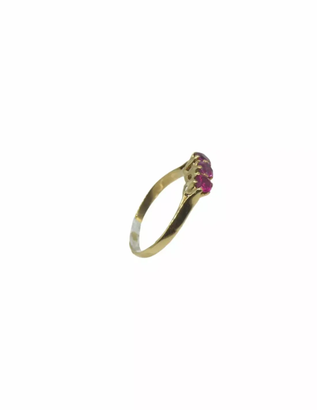 Best Anillo tres circonitas fucsia oro 18k - T.13 Anillos De Oro | Anillos