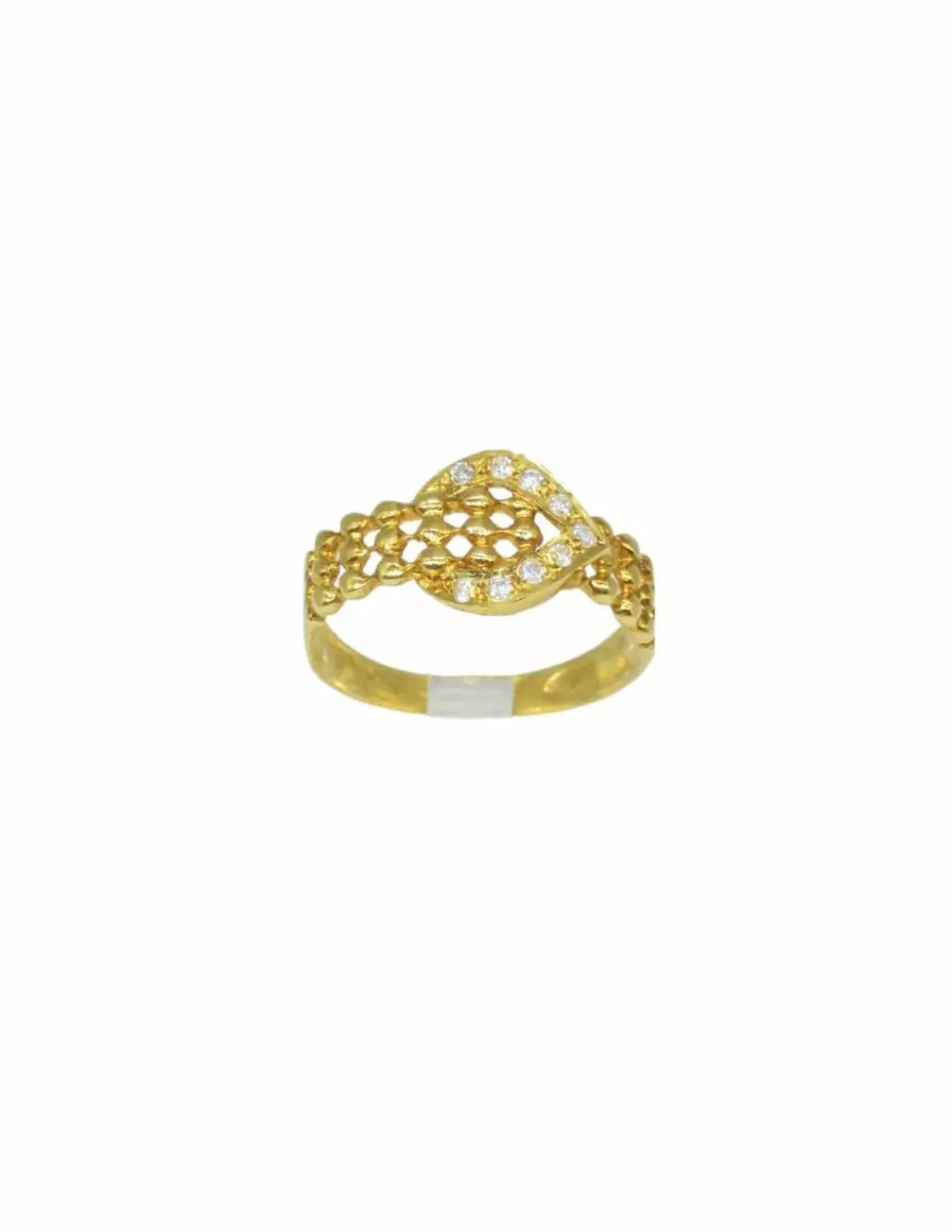 New Anillo tres filas bolitas con motivo circonitas oro 18k - T.16 Anillos De Oro | Anillos