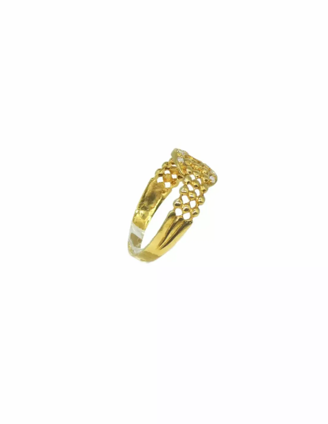 New Anillo tres filas bolitas con motivo circonitas oro 18k - T.16 Anillos De Oro | Anillos